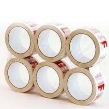 Nastro Adesivo 50mm x 66 mt. Bianco con scritta FRAGILE Conf. 6pz