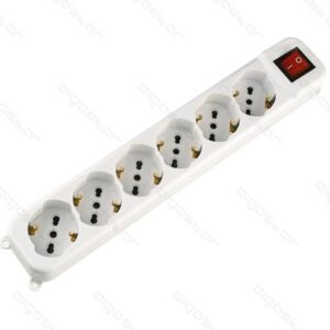 MULTIPRESA 16A - 6 POSTI 6 Shuko WHITE - cavo 1,5mt