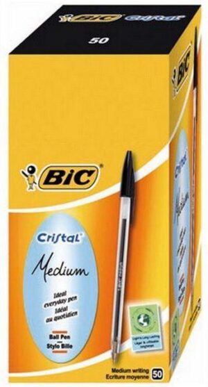 Penne a Sfera BIC CRISTAL NERE - Conf. 50pz