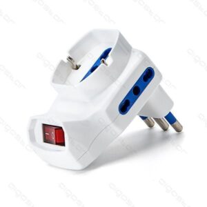Adattatore con interruttore tripla spina 16A CON SWITCH A 10A/16A
