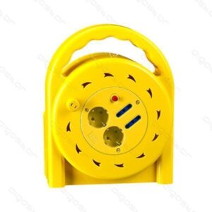 AVVOLGICAVO 16A Spina Grande - 2 Prese Schuko 2 Prese P11/P17 Giallo - 20,0mt