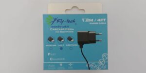 CARICA BATTERIE Fly-Tech® per SMARTPHONE da 2.5A TYPE C cavo 1.2mt