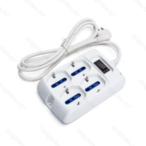 MULTIPRESA  P40/10A CON SWITCH 10/16A 4 POSTI WHITE - cavo 1,5mt