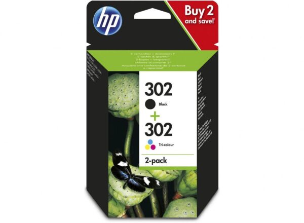 Multipack Cartucce ORIGINALI X4D37AE HP 302 BK + COLOR