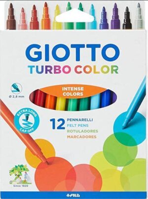 PENNARELLI GIOTTO TURBO COLOR FILA - PUNTA 2,8MM - ASTUCCIO 12 COLORI