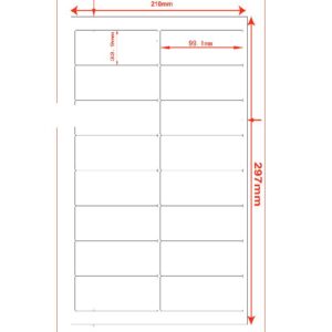 Etichette adesivo formato A4 165g 99,1*34mm n.16 etichette/foglio (conf.100foglio)