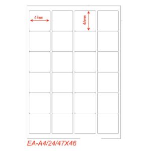 Etichette adesivo formato A4 165g 47,5*46,5mm n.24 etichette/foglio (conf.100foglio)