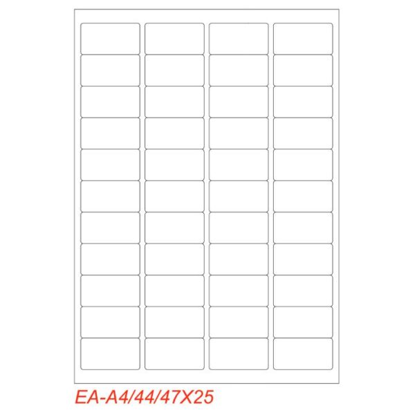 Etichette adesivo formato A4 165g 47,5*25,5mm n.44 etichette/foglio (conf.100foglio)