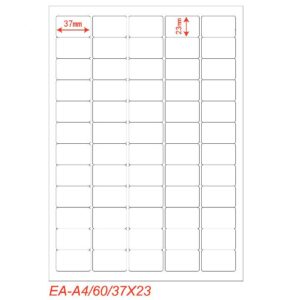 Etichette adesivo formato A4 165g 37*23mm n.60 etichette/foglio (conf.100foglio)