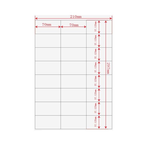 Etichette adesivo formato A4 165g 70*36mm n.24 etichette/foglio (conf.100foglio)