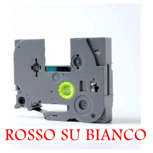 12mmX8m Nastro laminato compatibile per Brother TZe-232 rosso su bianco