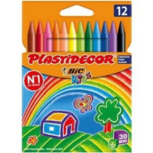 Colori a cera Bic Kids Plastidecor conf. 12 pz. pastello