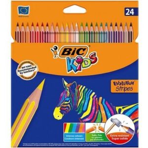Colori pastelli Bic Kids Evolution Stripes 3,20 mm conf. 24 pz.