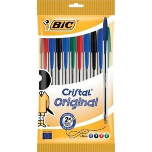 Penna Bic Cristal a sfera 1 mm conf. 10 pz. colori assortiti