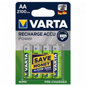 Batterie Ricaricabili Varta 1,2V AA Stilo Accu Power 2100mAH confezione da 4 pile