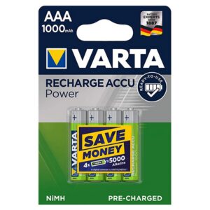 Batterie Ricaricabile Varta 1,2V AAA Ministilo Accu Power 1000mAH confezione da 4 pile